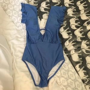 SOLD on Ⓜ️Zaful Ruffle Plunging Neckline One-piece